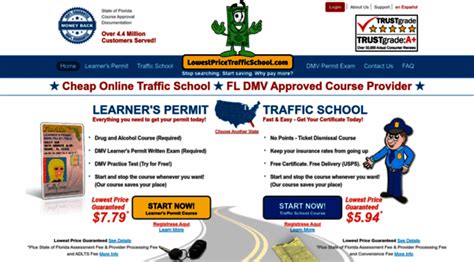 Lowest price traffic school - When you have successfully taken and passed the test at least five times you’re GUARANTEED to pass the official test at your local DMV office. This is the smart way to pass your Driver's License Exam! Start Now! Just $19.95.